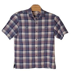 Tommy Bahama 75% Silk Multicolor Button Up Short Sleeve Shirt Large Size‎ Large